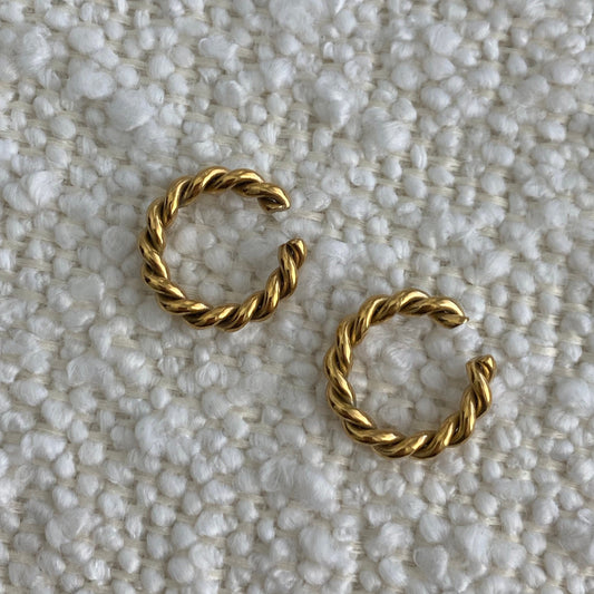 GOLD TWIST EAR CUFFS SET OF 2